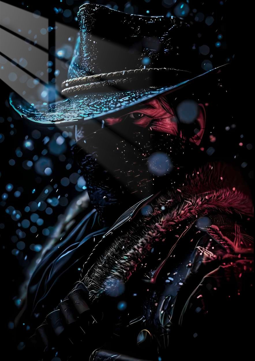 Arthur's Cold Embrace -  Neo-Noir - Teal & Crimson