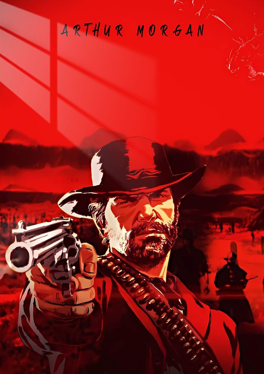 Arthur's Red Gaze -  Crimson Grit - Red