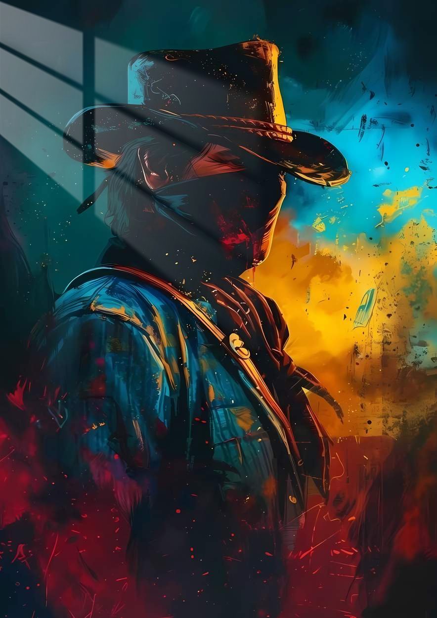 Arthur's Shadow -  Abstract Expressionism - Crimson