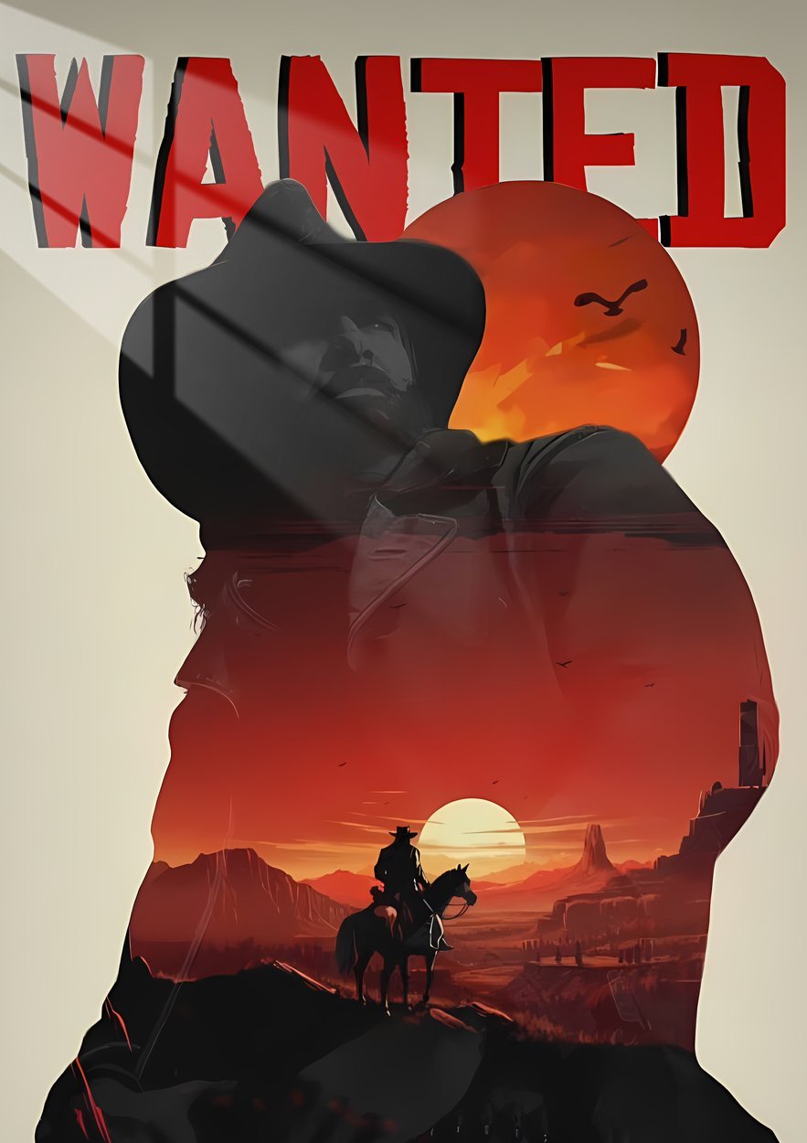 Arthur's Sunset - Double Exposure - Red