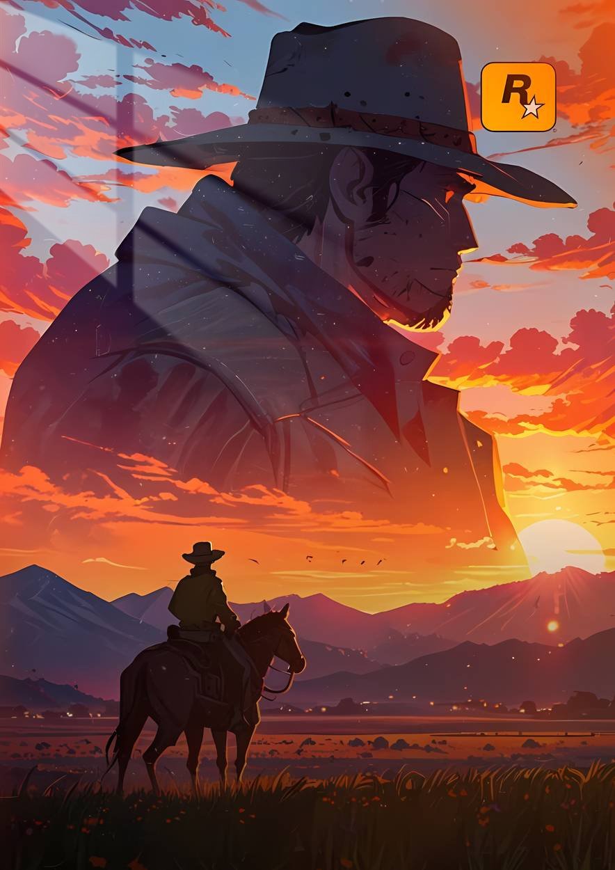 Arthur's Sunset -  Painterly - Orange