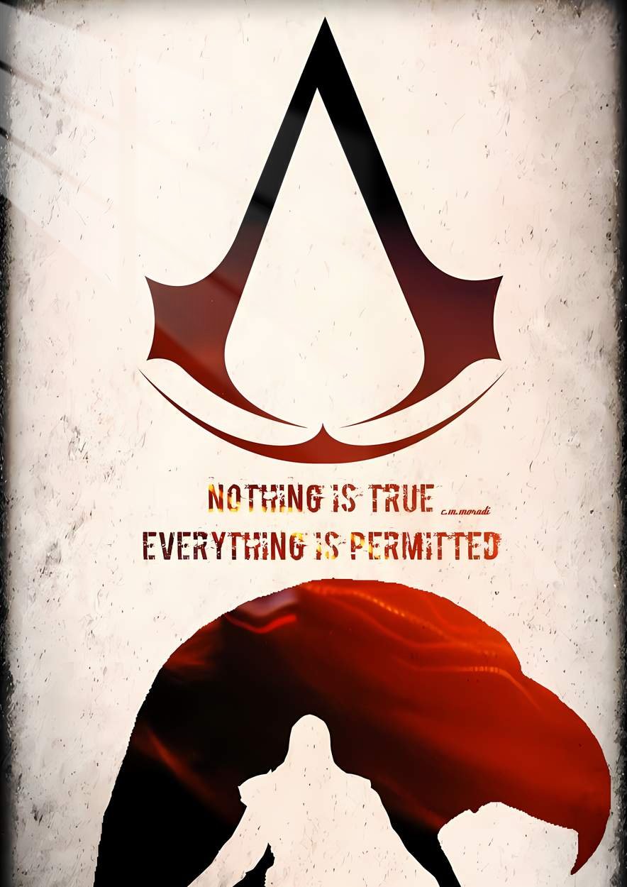 Assassin Silhouette - Abstract - Red