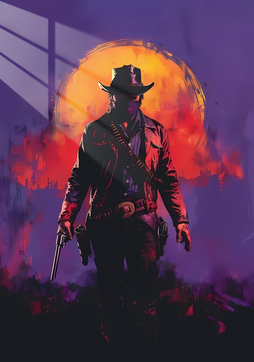 Aurthor - Sunset Silhouette - Purple & Orange