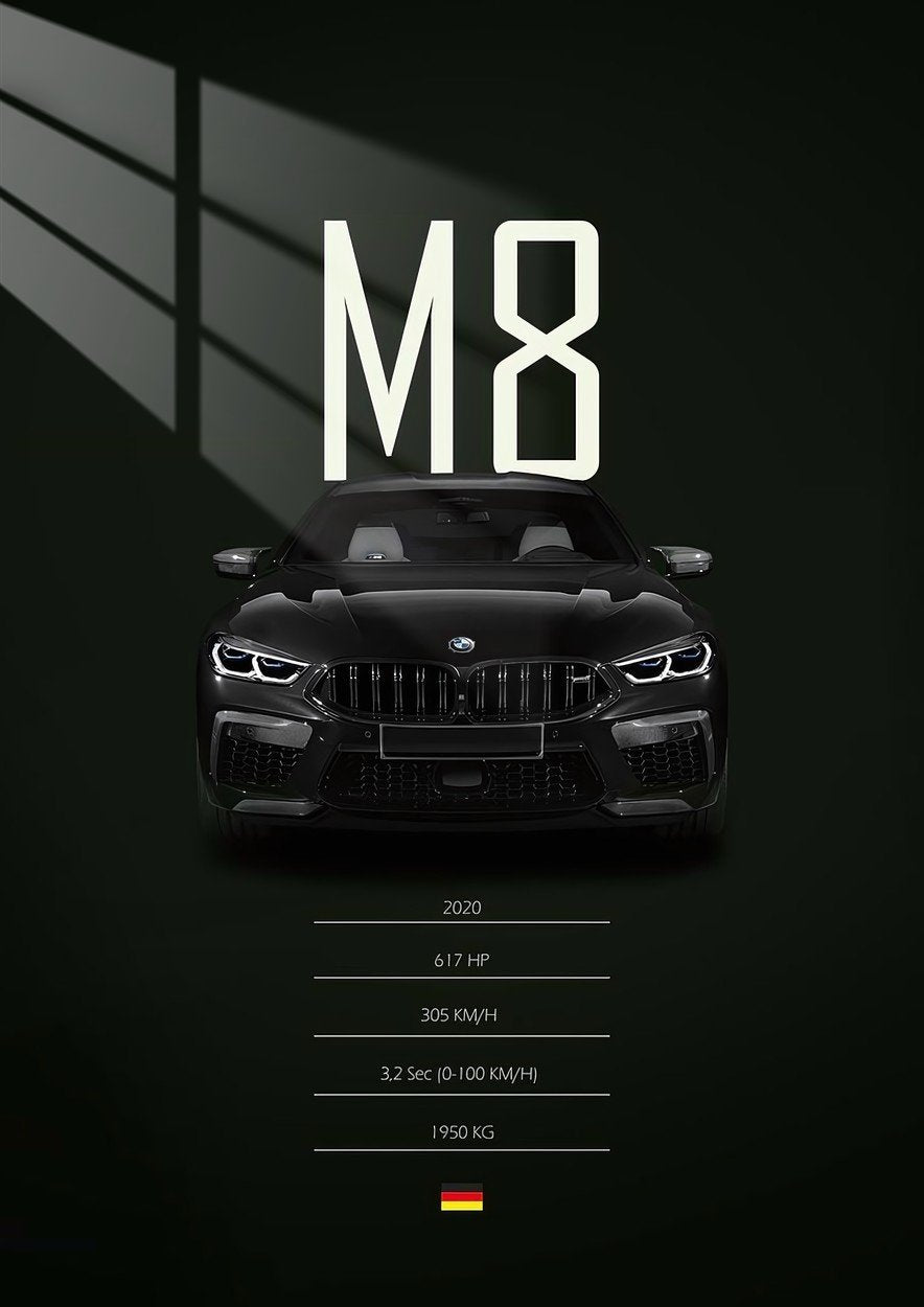 BMW M8 -  Front View - Black
