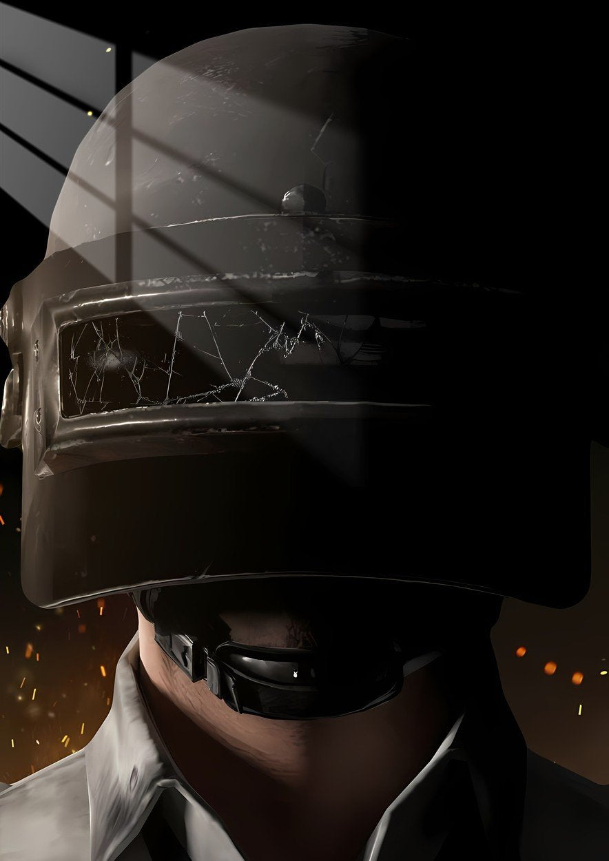 Damaged Helmet - Dark - Gray