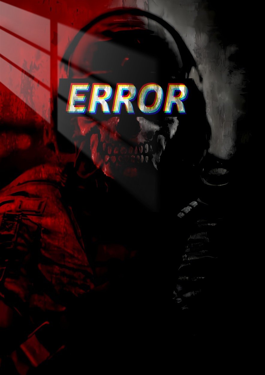 Ghost Glitch - Digital Distortion - Red & Grey