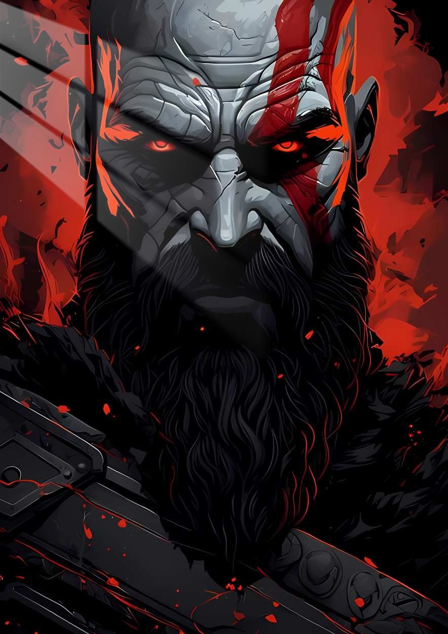 Kratos' Gaze - Fiery Inferno - Red & Black