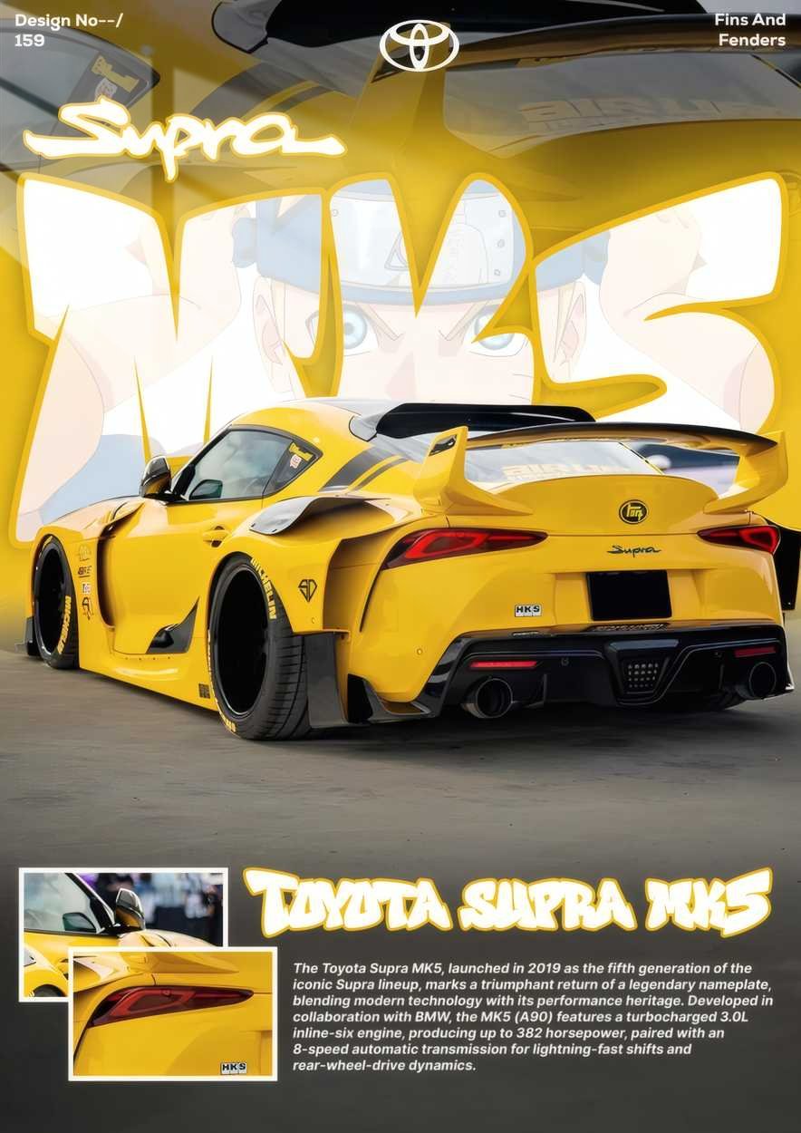 MK5 Supra - Anime Style - Yellow