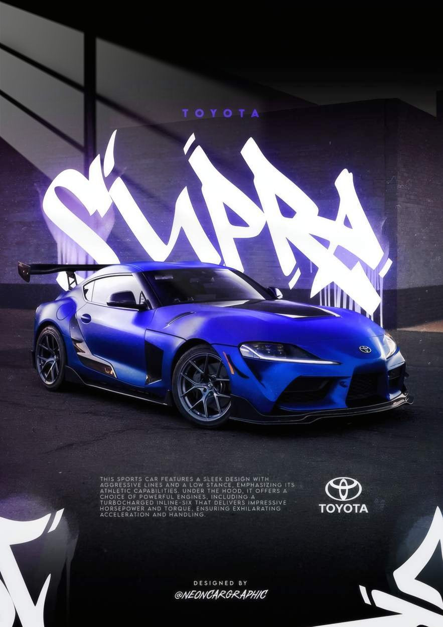 MK5 Supra Urban Nightscape - Graffiti Art - Blue