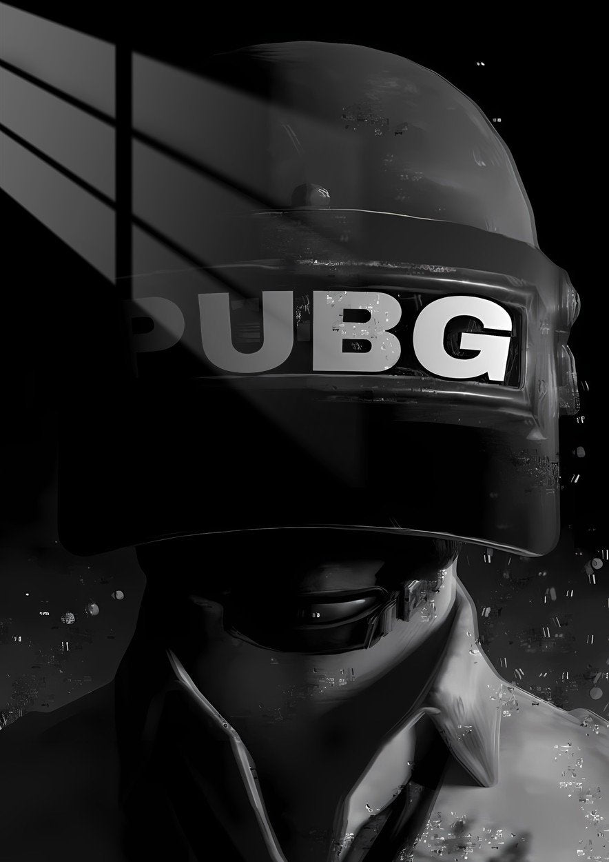 PUBG Helmet - Dark Minimalist - Monochrome
