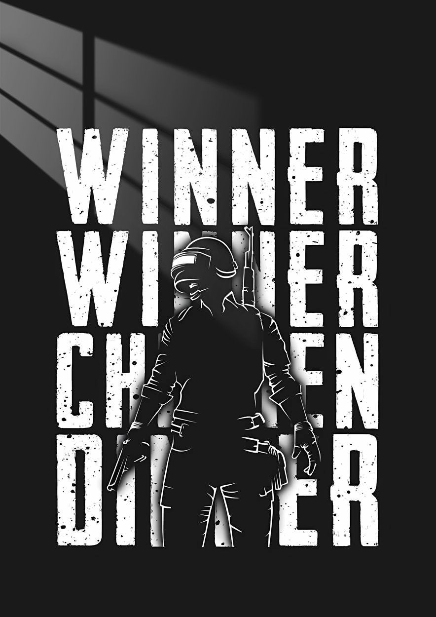 PUBG Winner - Silhouette - White