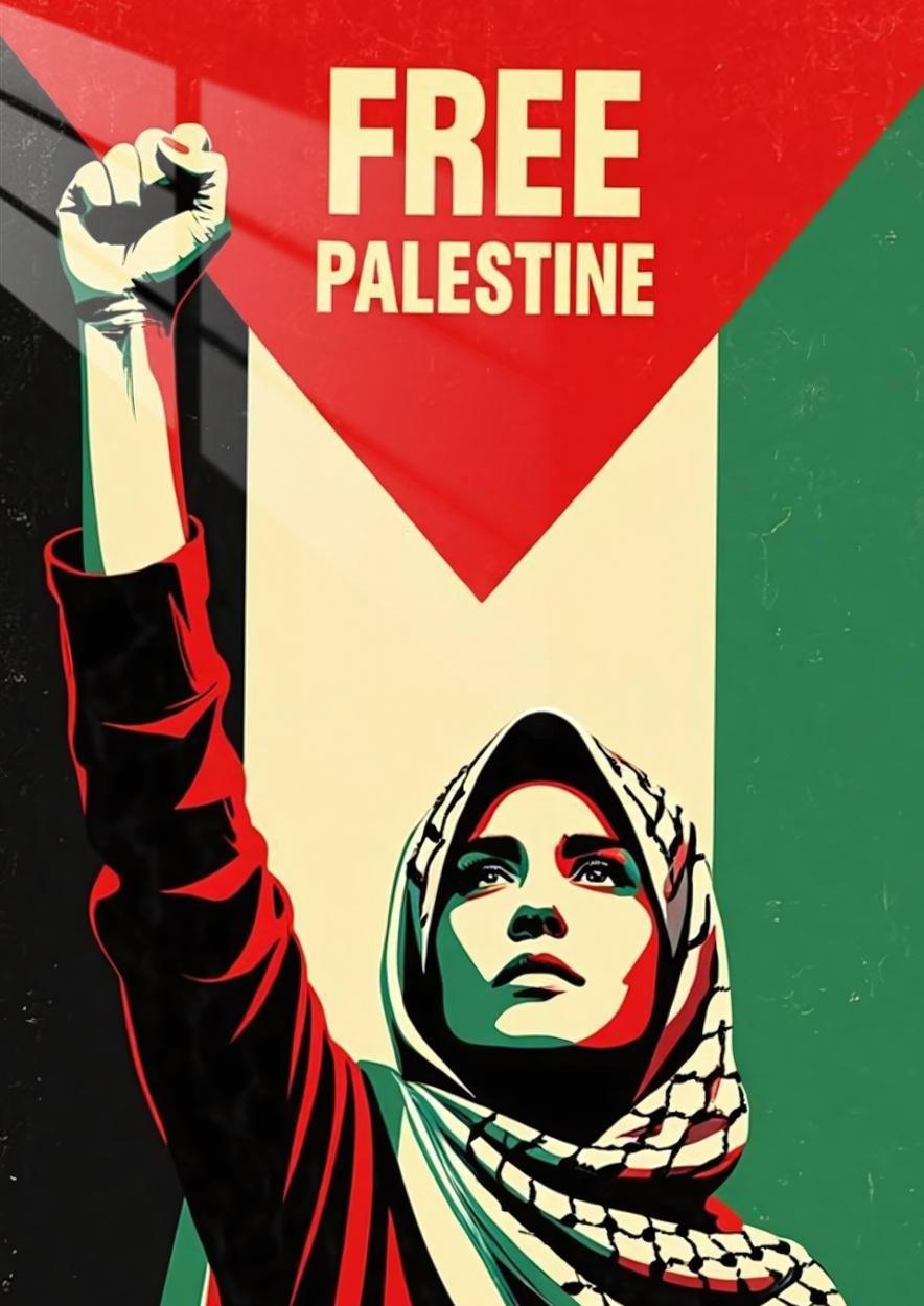 Raised Fist - Propaganda - Red, White, Green