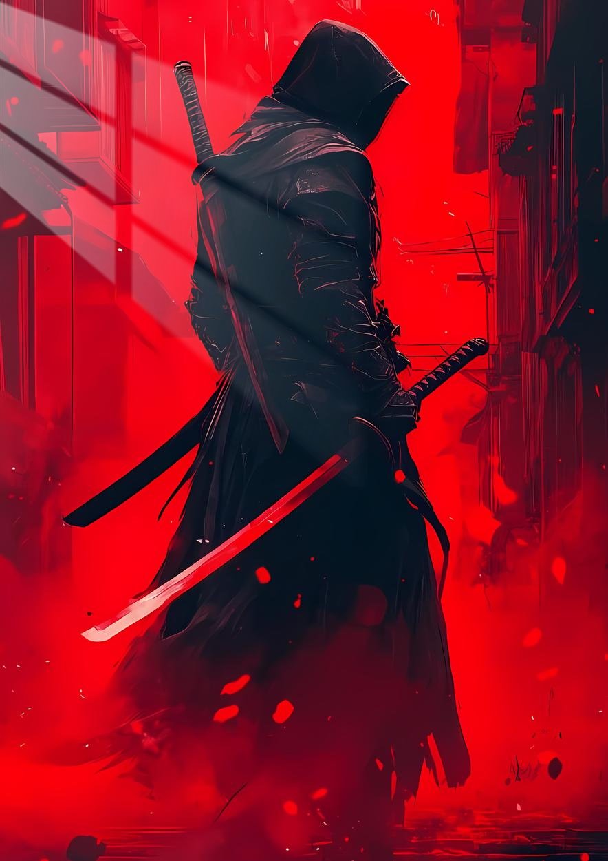 Ronin in Red - Crimson Tide - Red