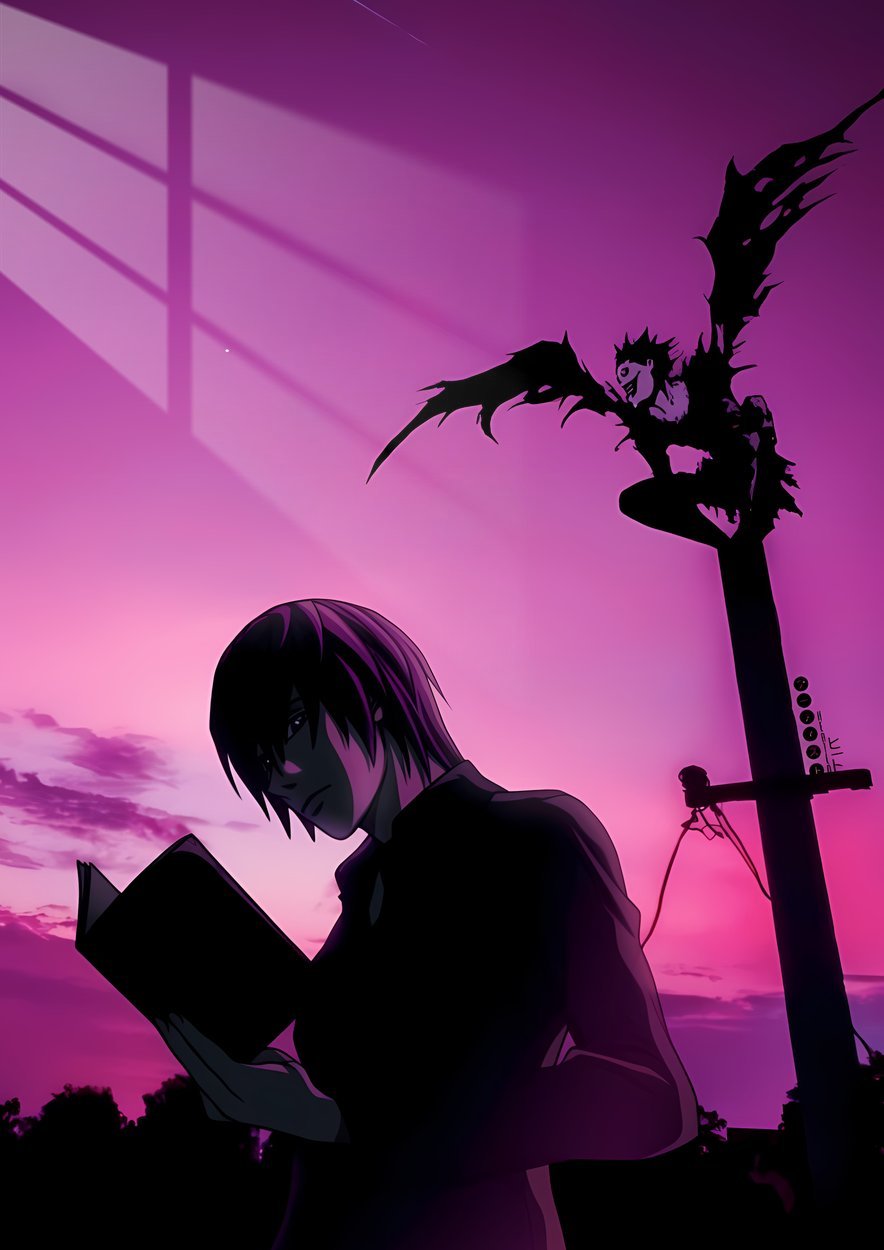 Ryuk & Light - Silhouette - Purple