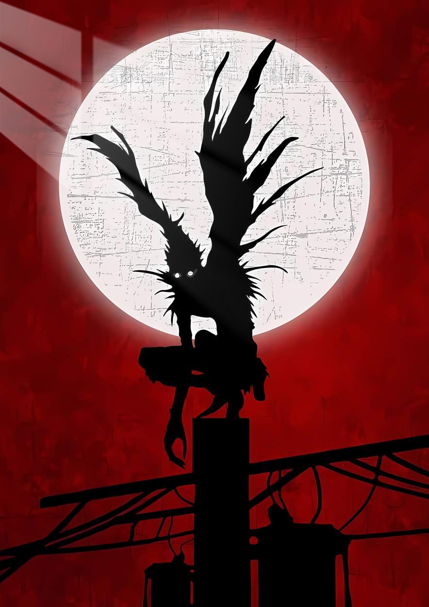 Ryuk Silhouette - Moon - Red