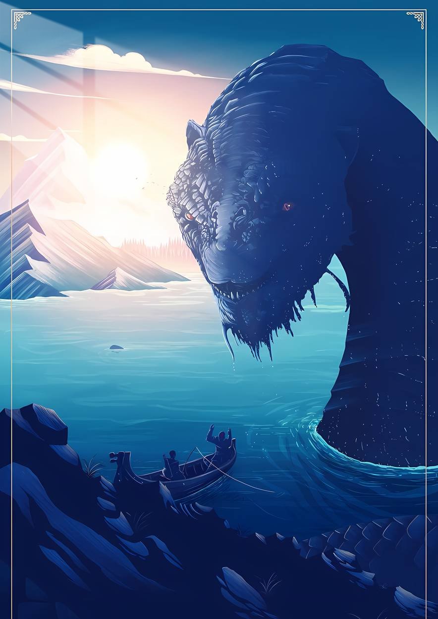 Serpent of the Deep - Silhouette - Blue