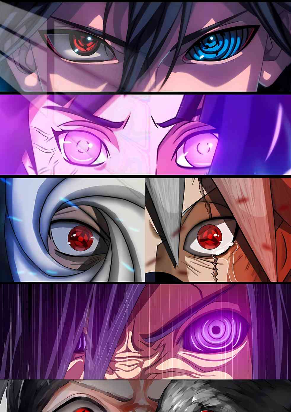 Sharingan Eyes - Dark - Purple, Red, Blue