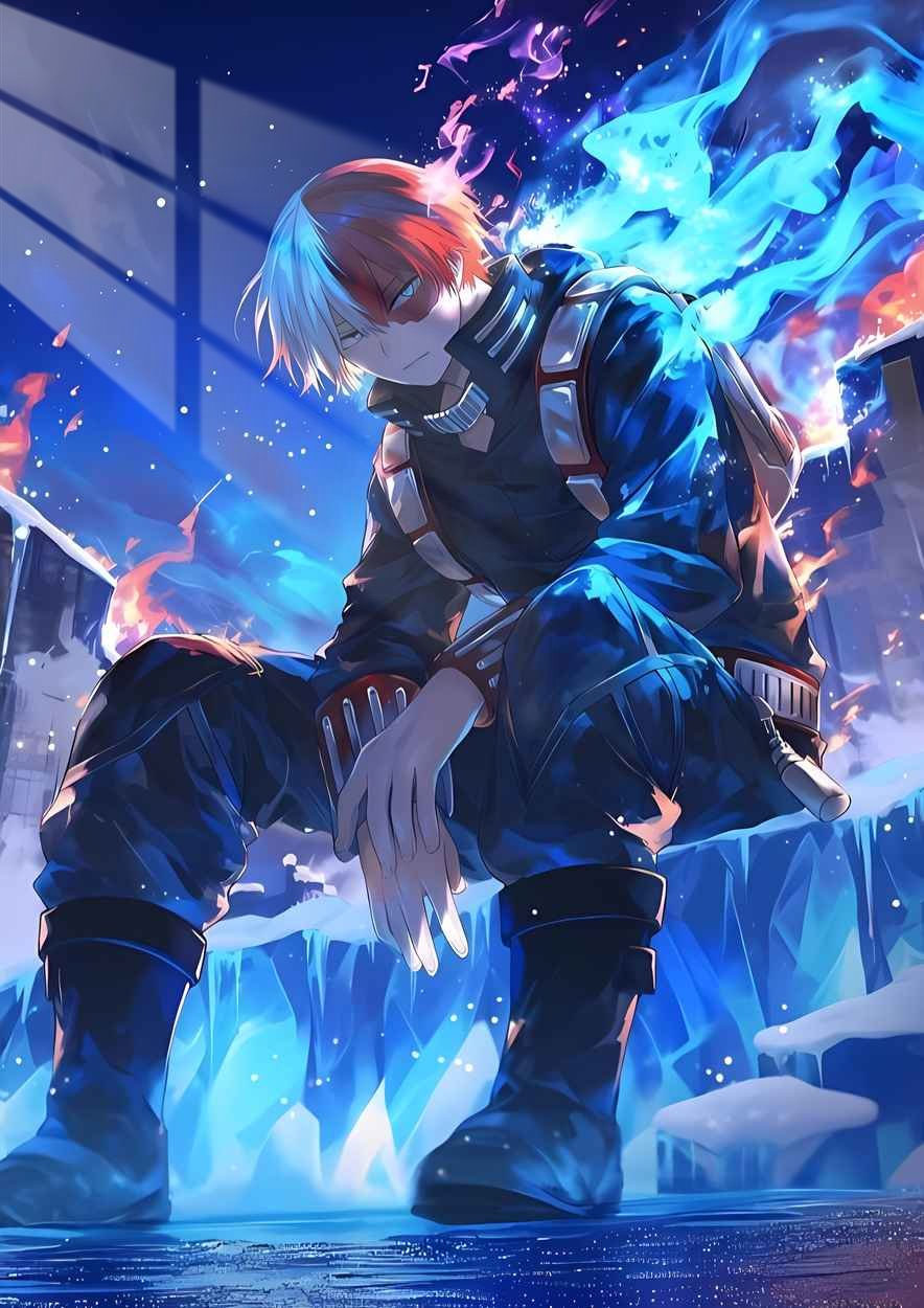Shoto Todoroki - Ice & Fire - Blue & Red
