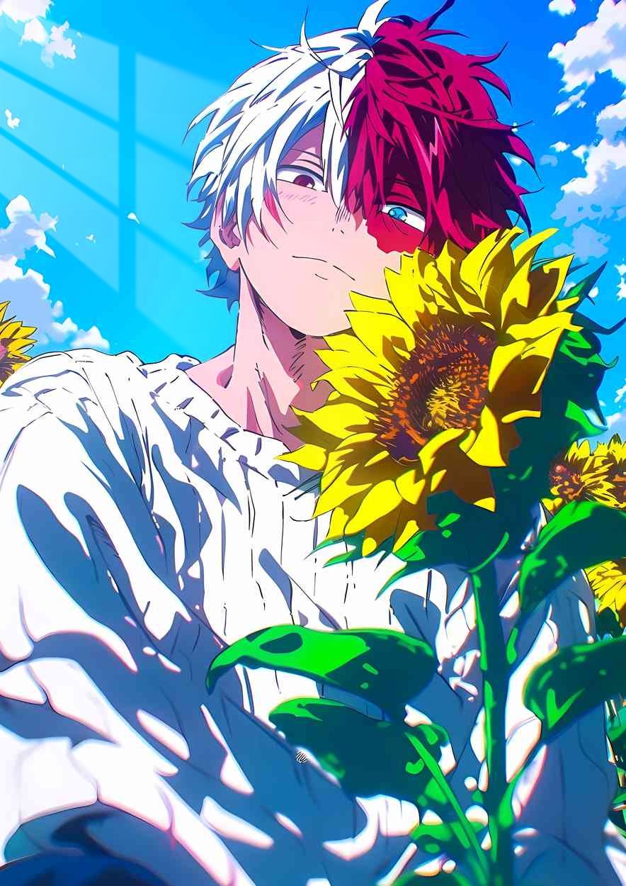 Shoto Todoroki - Sunflowers - Yellow & Red