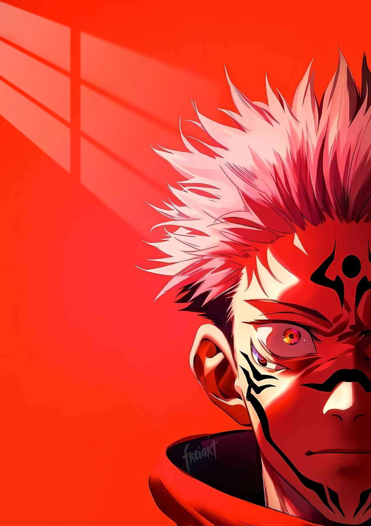 Sukuna - Fiery Gaze - Red