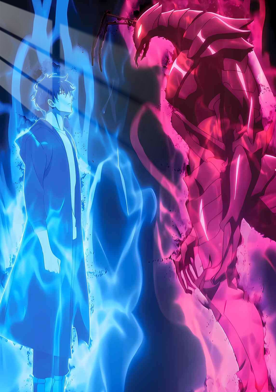 Sung Jinwoo vs. Ant King - Flames - Blue & Pink