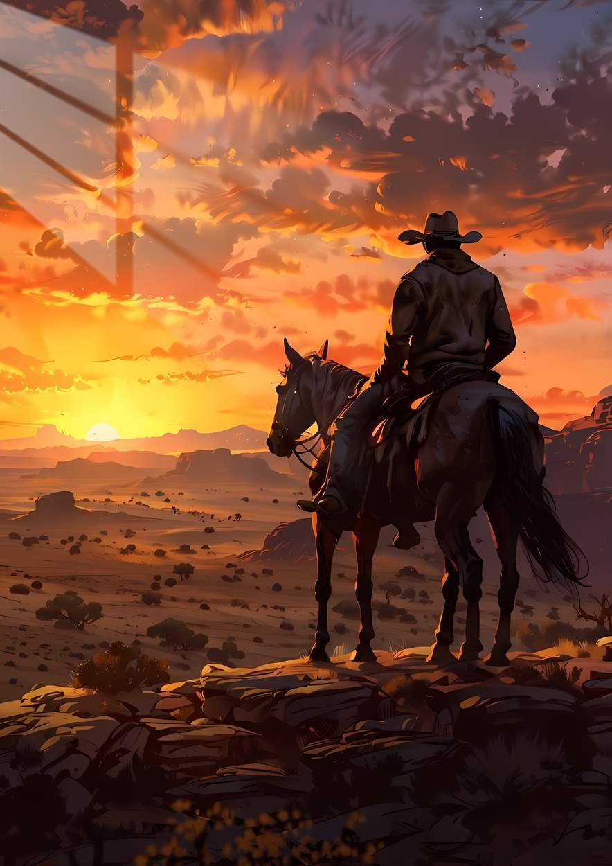 Sunset Rider - Painterly - Orange