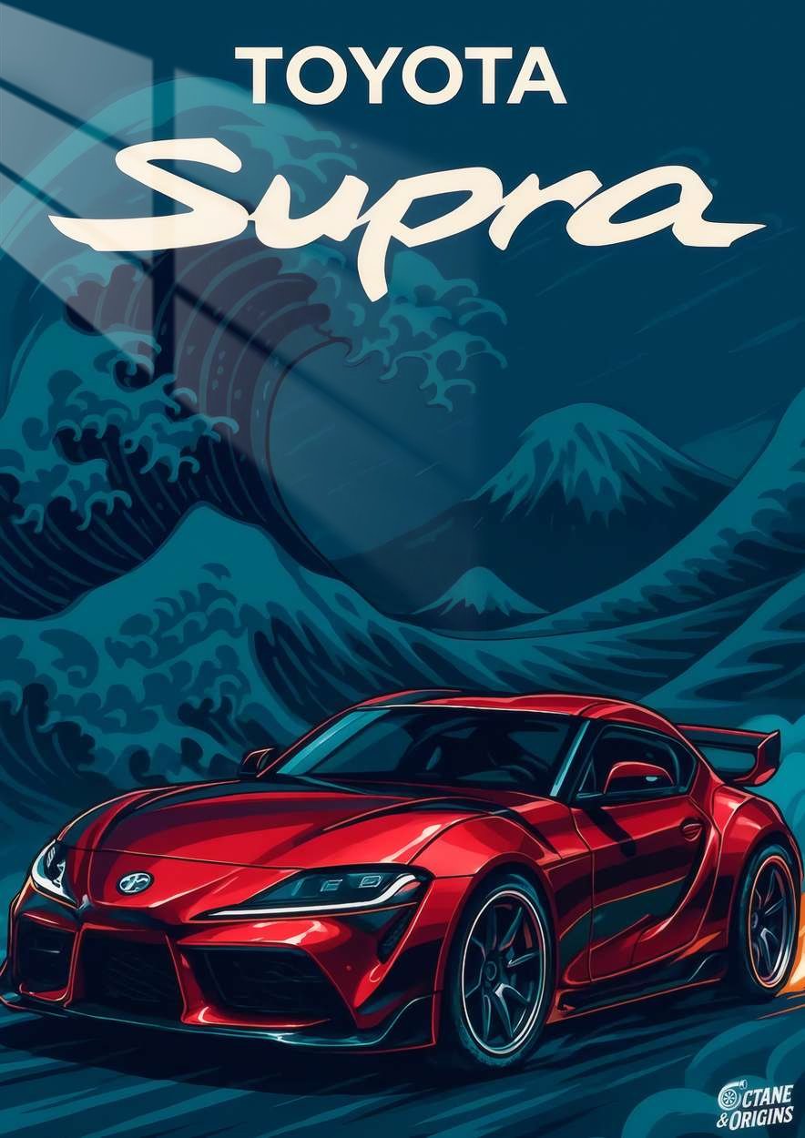 Supra A90 Wave Rider - Ukiyo-e Style - Red