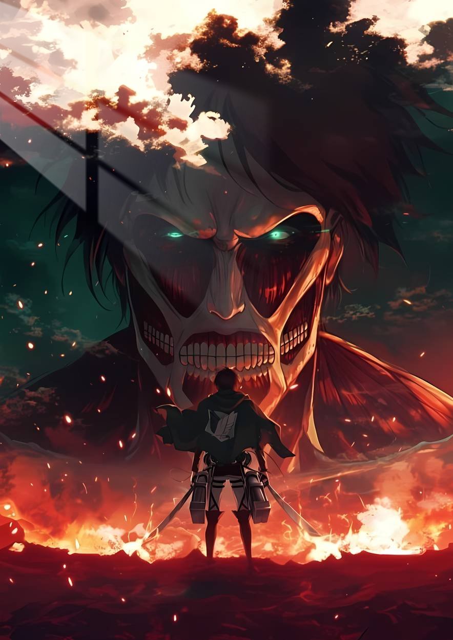 Titan's Gaze - Fiery Confrontation - Red