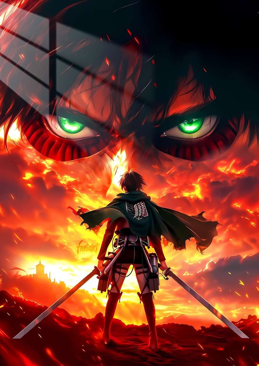 Titan's Gaze - Fiery Sunset - Red