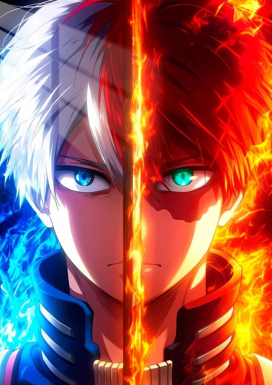 Todoroki - Dual Flames - Red & Blue