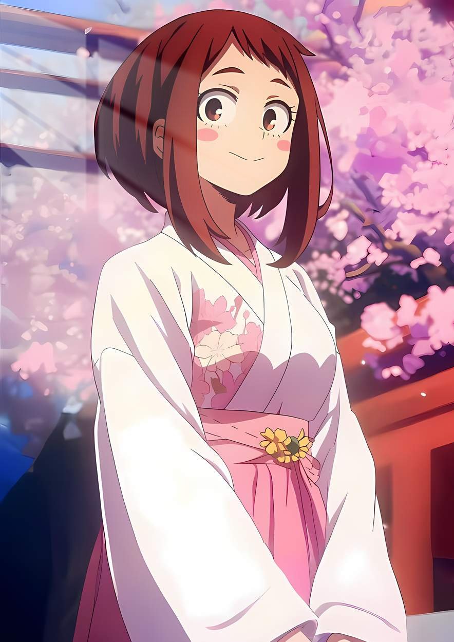Uraraka Kimono - Blossoms - Pink