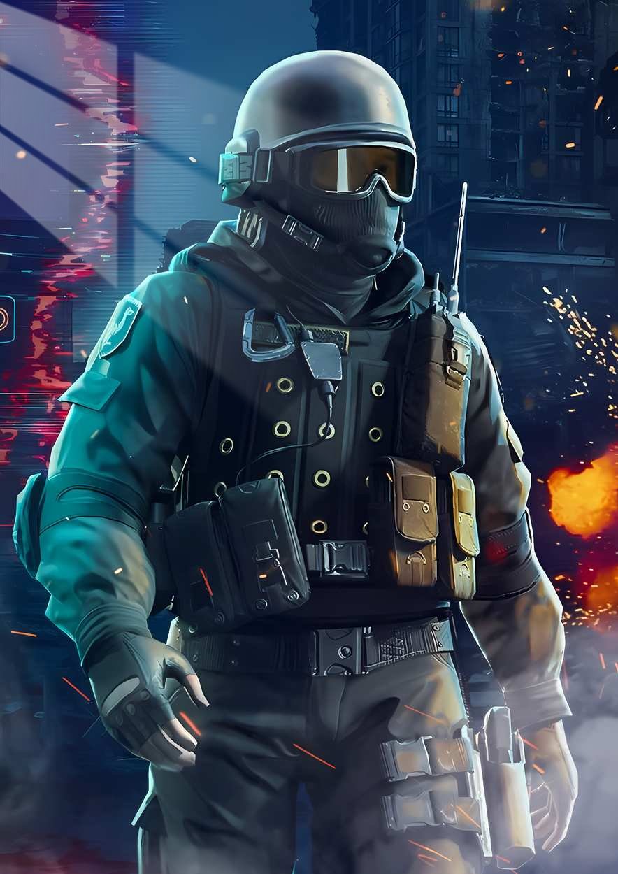 Urban Operator - Glitch Art - Teal