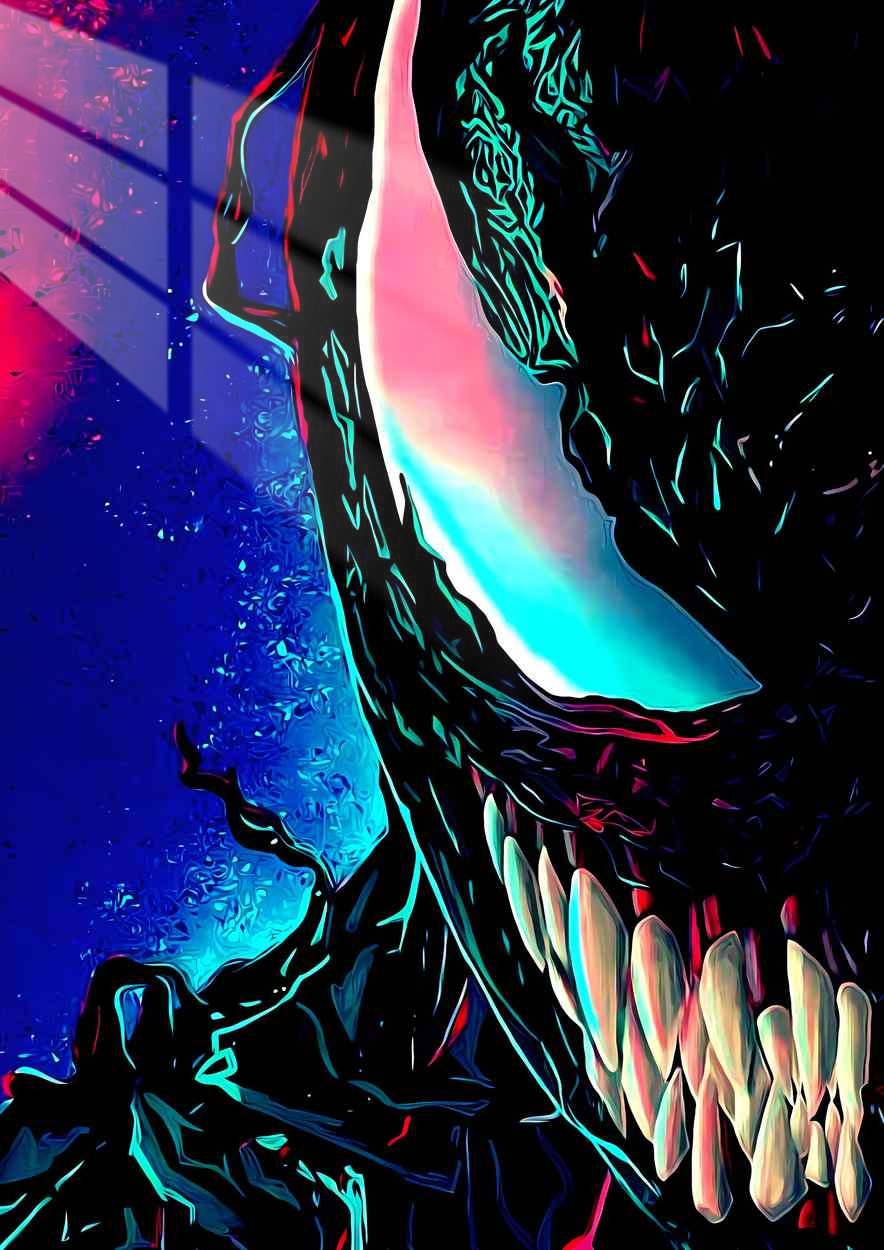 Venom Fangs - Neon Drip - Cyan & Pink