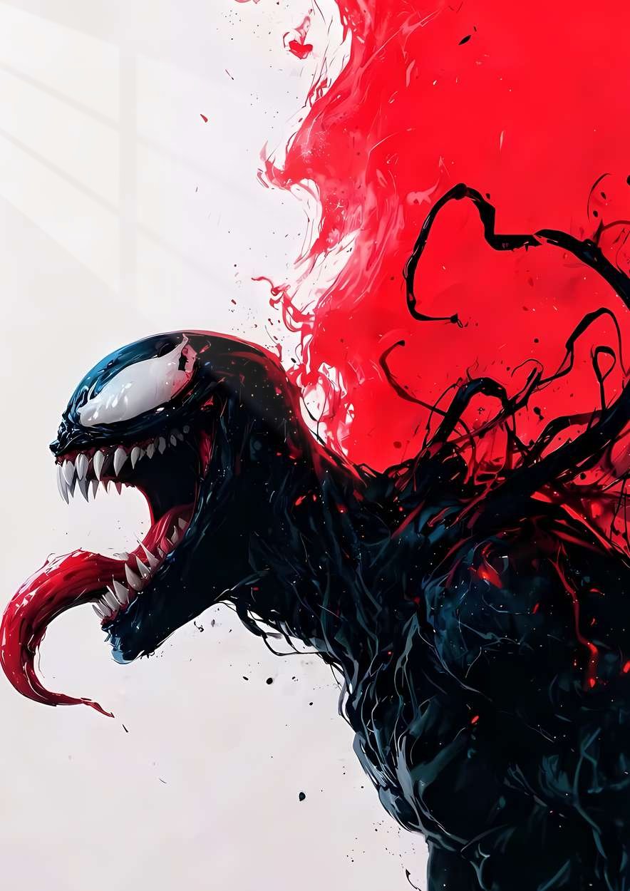 Venom's Rage - Abstract Flow - Red & Black