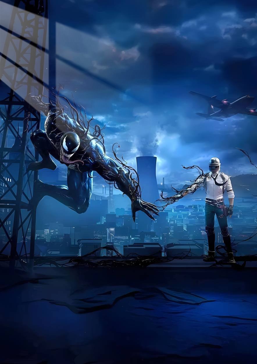 Venom vs. PUBG - Urban Night - Blue
