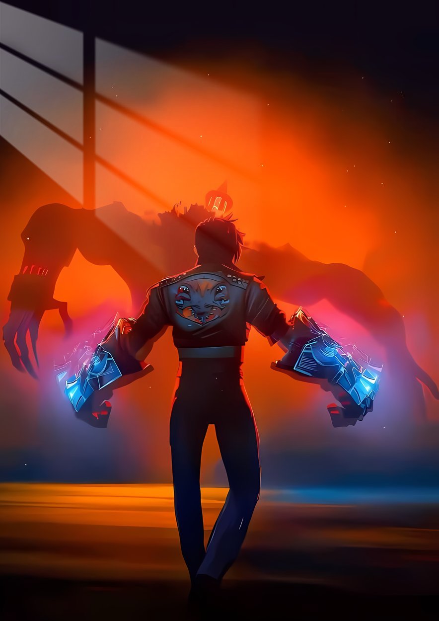 Vi -  Inferno Glow - Orange & Blue