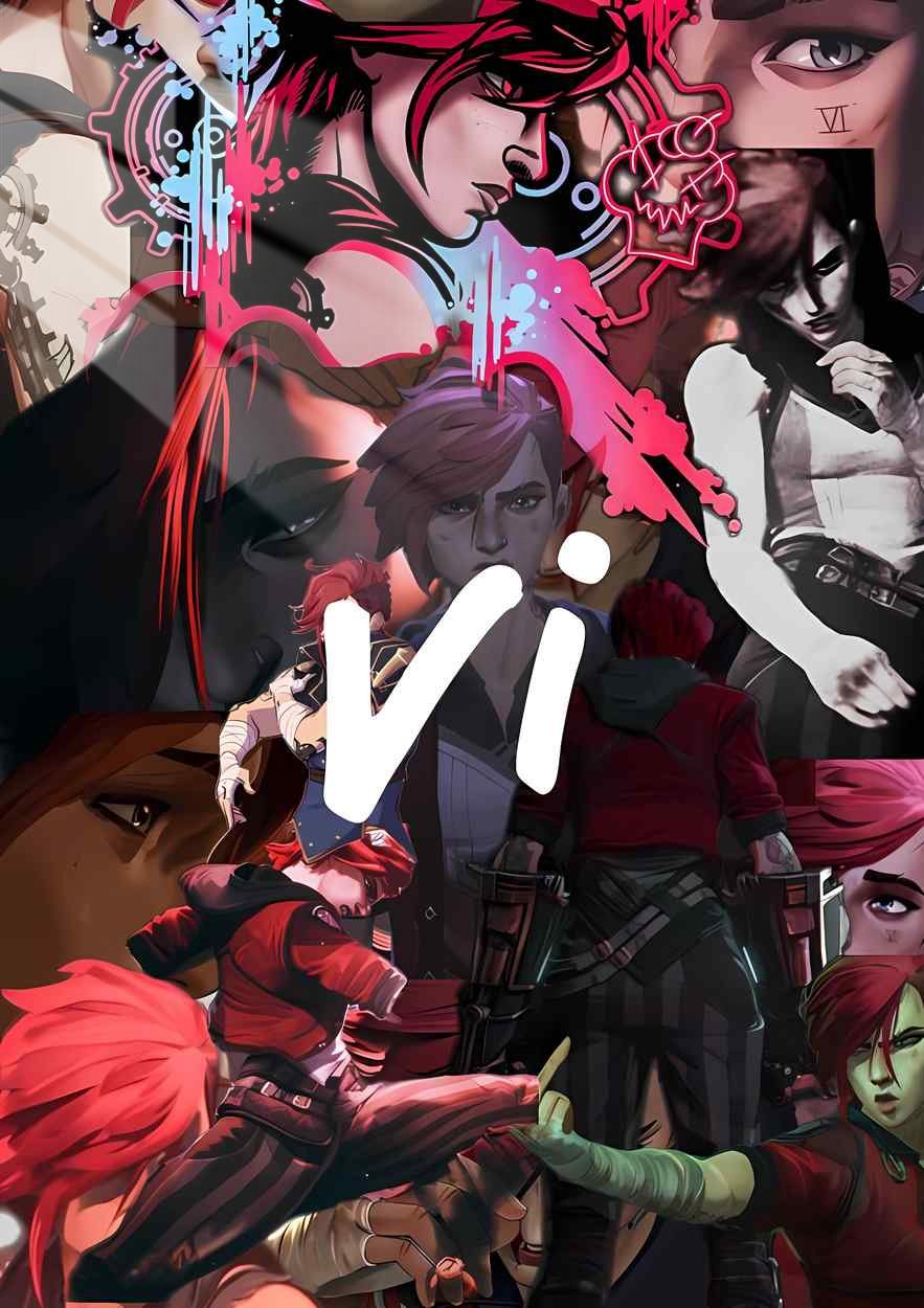 Vi & Jinx -  Collage Chaos - Red & Blue