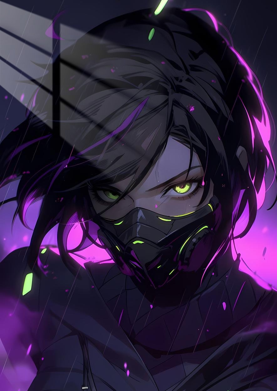 Viper's Venomous Gaze - Anime Style - Purple