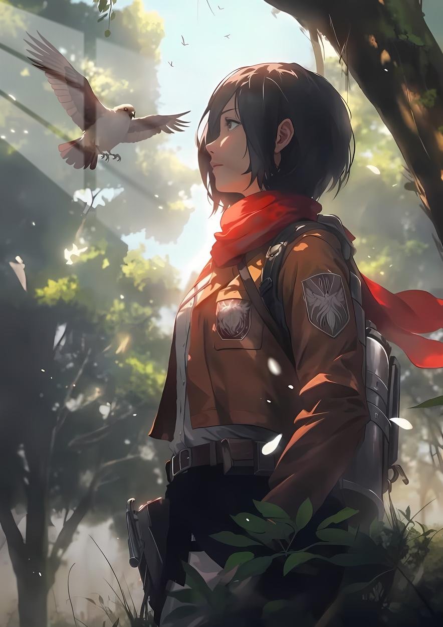 WTF Bird Eren and Mikasa - Forest - Green