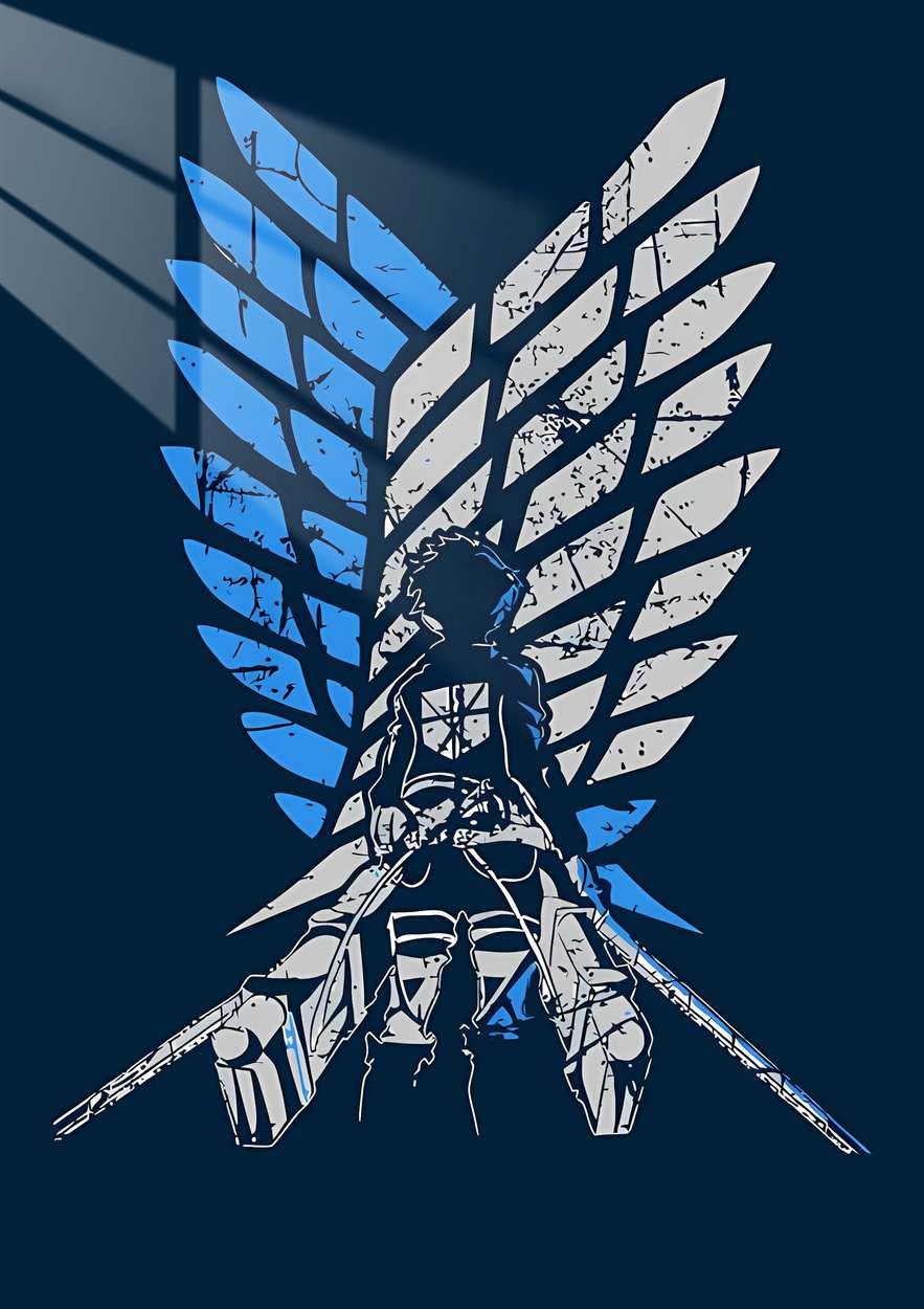 Wings of Freedom - Grunge - Blue & Grey