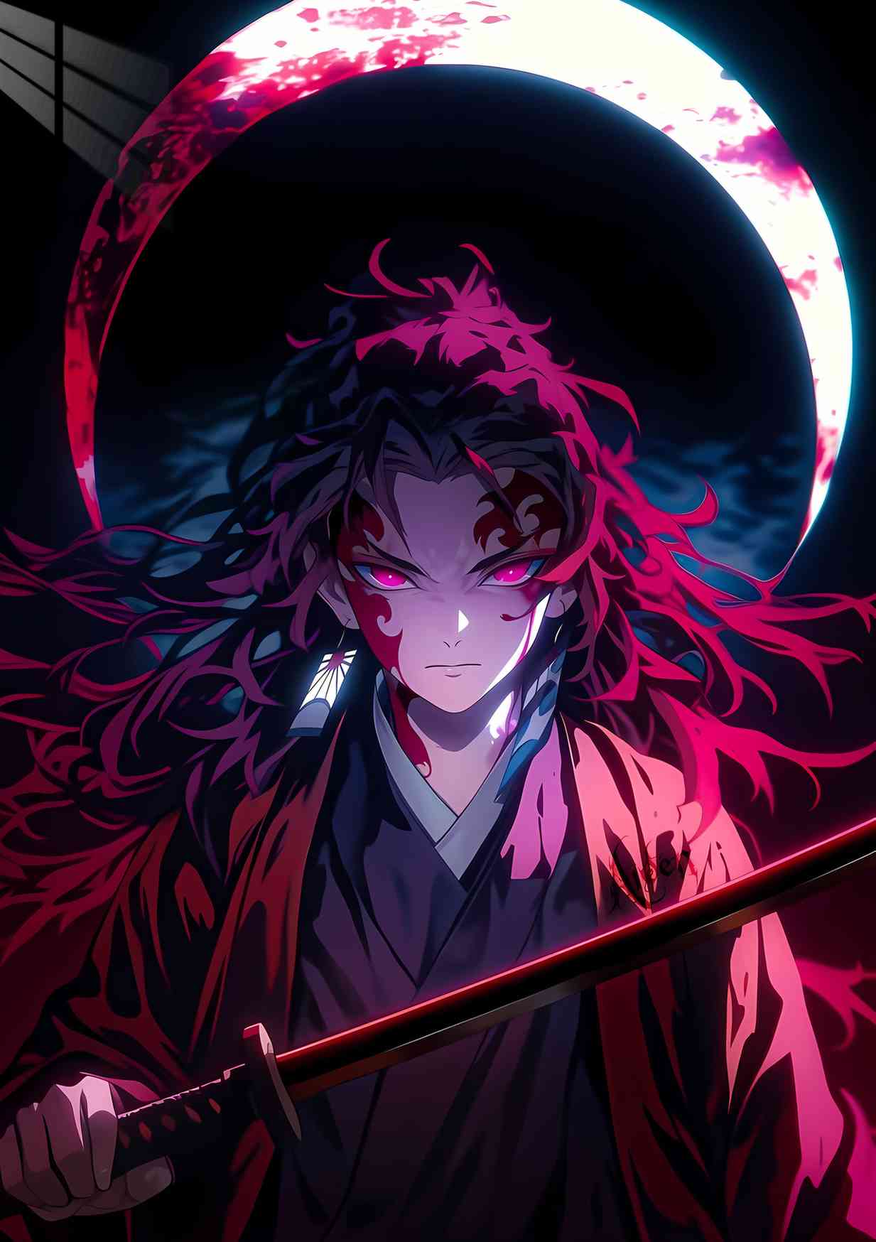 Yoriichi - Crescent Moon - Red
