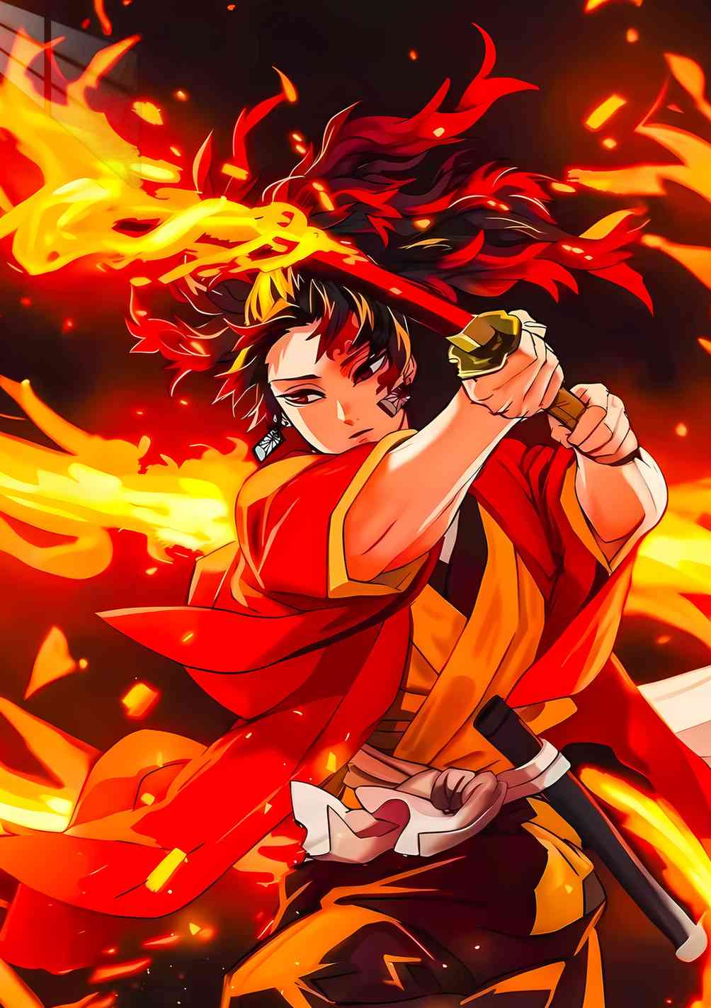 Yoriichi - Fiery Swordsmanship - Red Orange