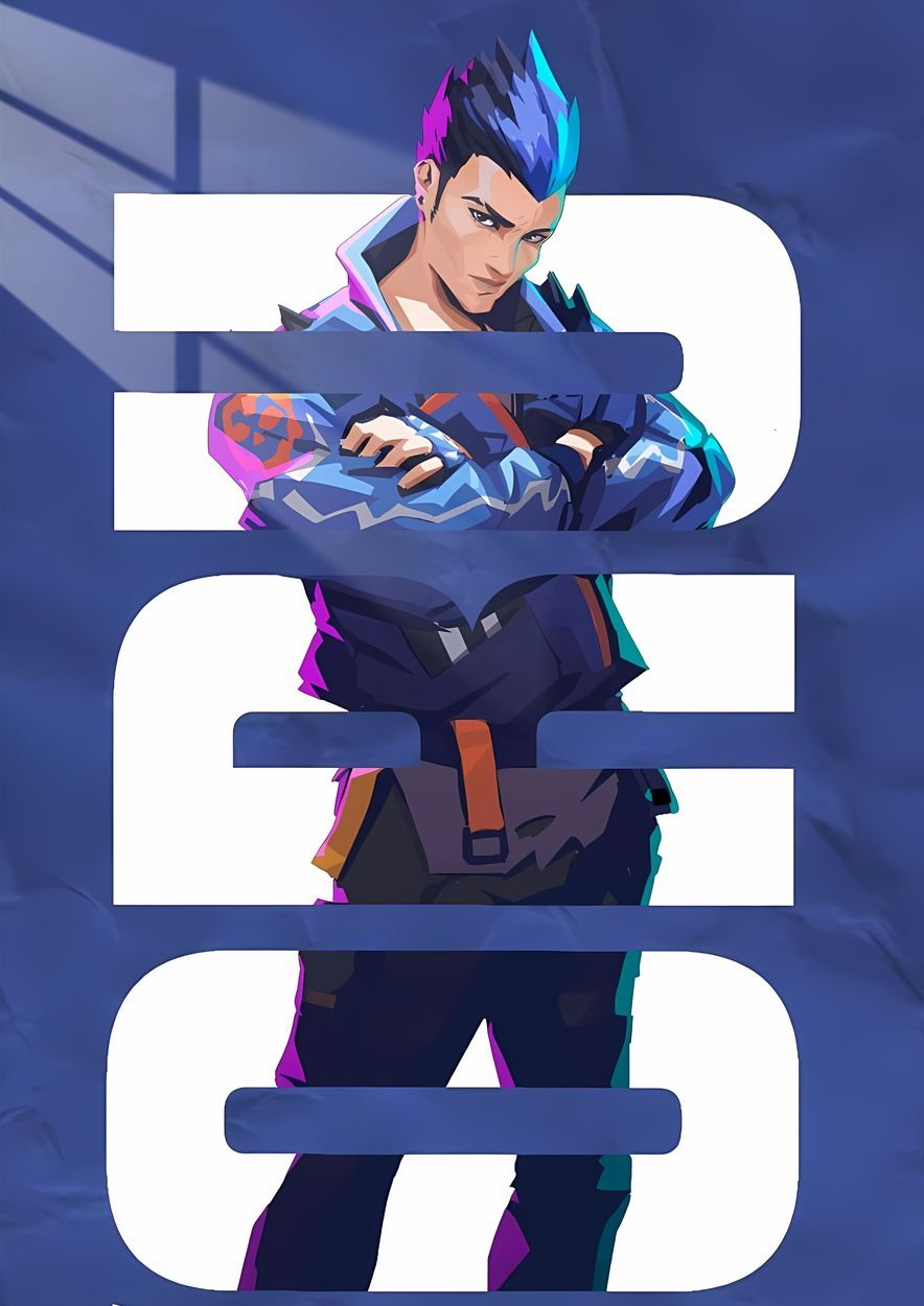 Yoru -  Geometric Portrait - Purple Blue