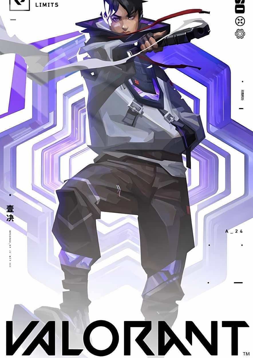 Yoru's Shadow Assault - Geometric Abstract - Purple