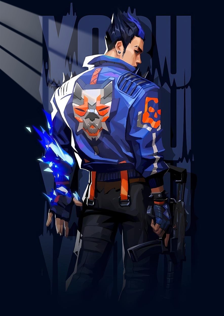 Yoru's Shadowstep -  Stylized Portrait - Blue and Orange