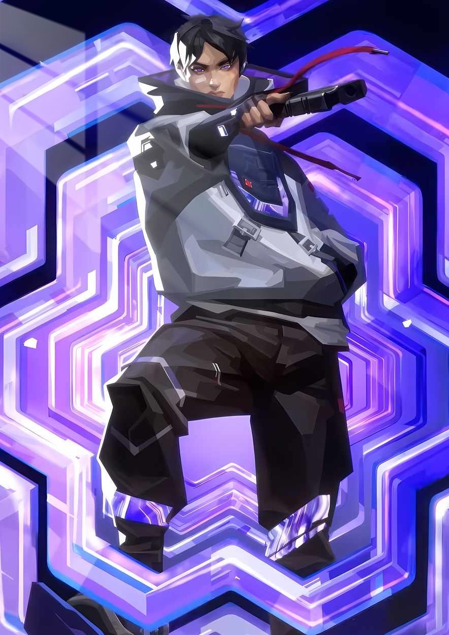 Yoru's Stealth Stance - Geometric Abstract - Purple