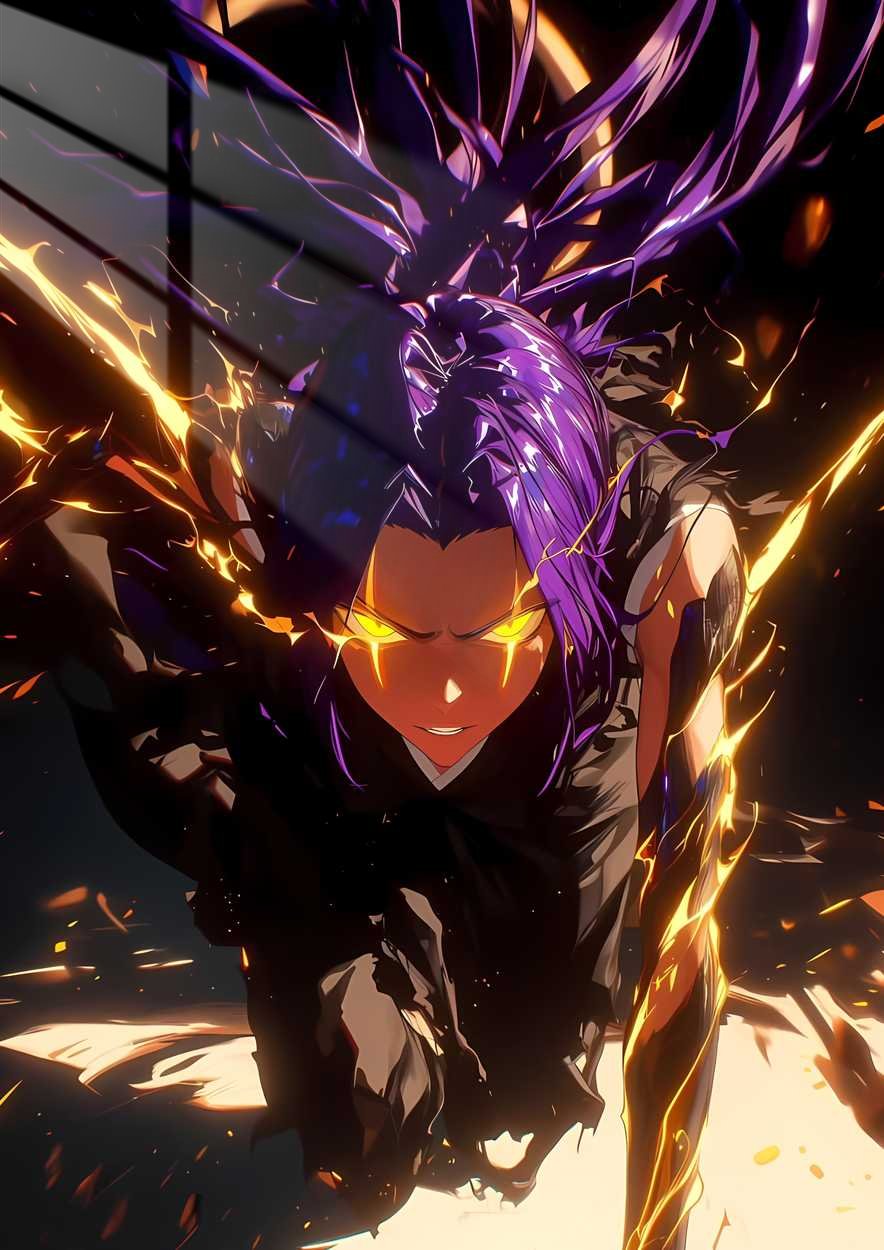 Yoruichi- Fire - Orange and Purple