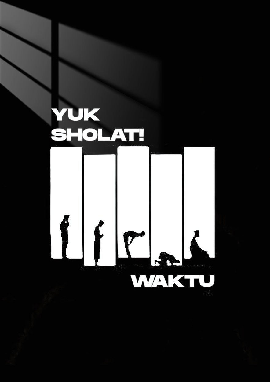 Yuk Sholat! - Silhouette - Black and White