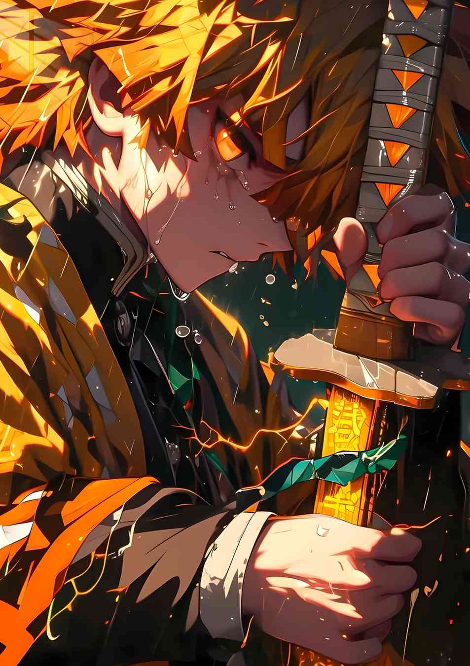 Zenitsu Agonizing - Rain - Orange