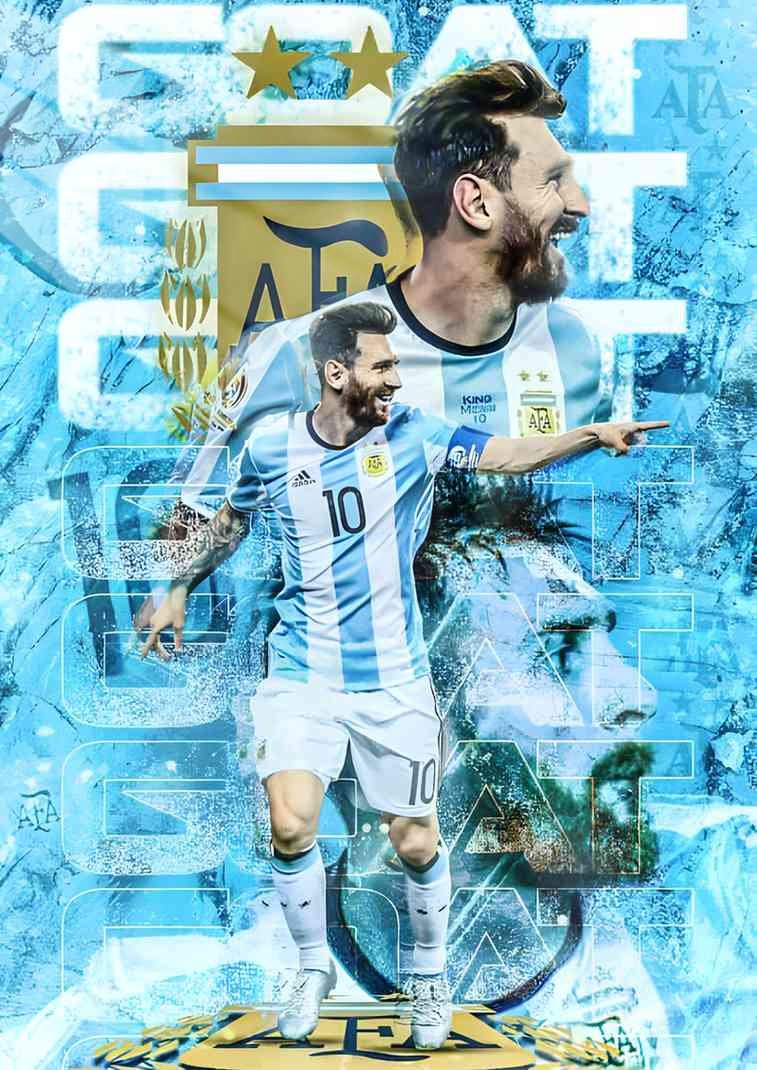 Messi - GOAT - Blue